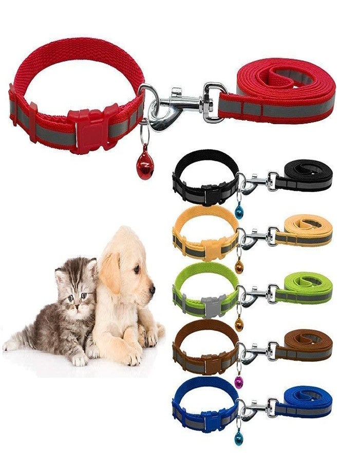 KittuPet Reflective Leash Collar for Puppy Set with Bell for Cats and Dogs 10mm, Colour May Vary - Image 1